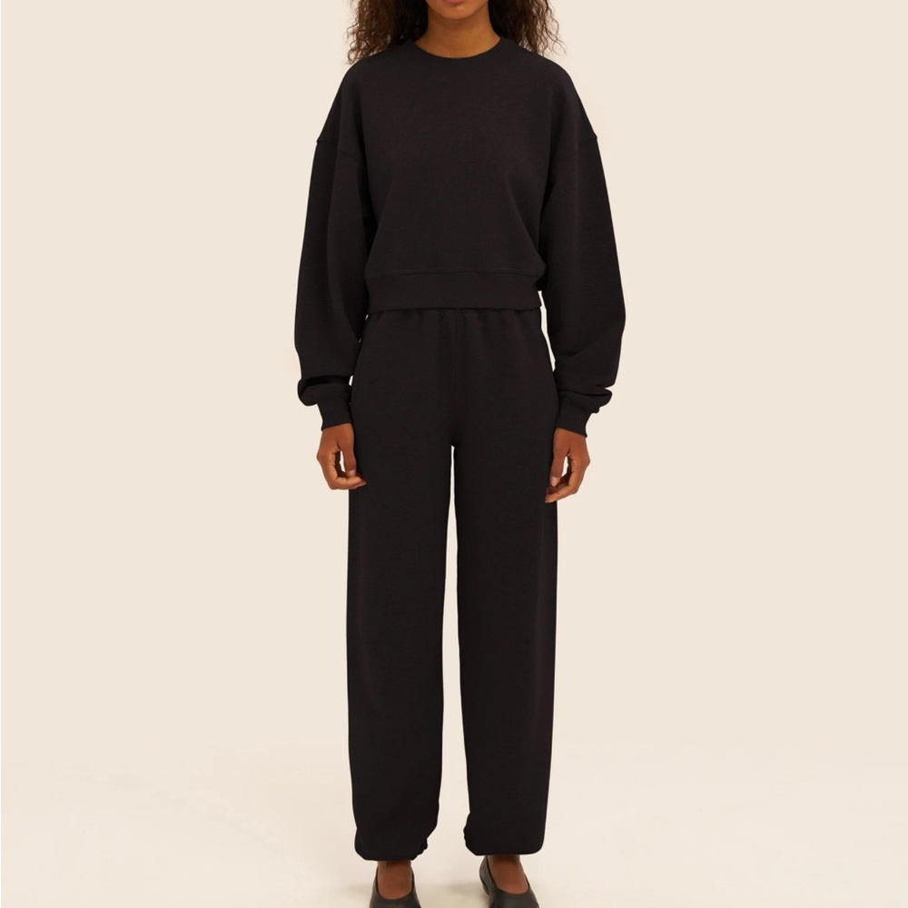 Vaara, Black High-Waisted Joggers with Tapered Ankles